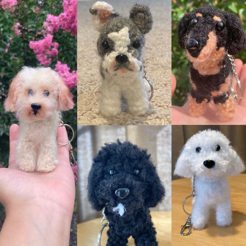 Custom Crochet Dog Keychain, Custom Stuffed Animal, Gift for Dog Lovers